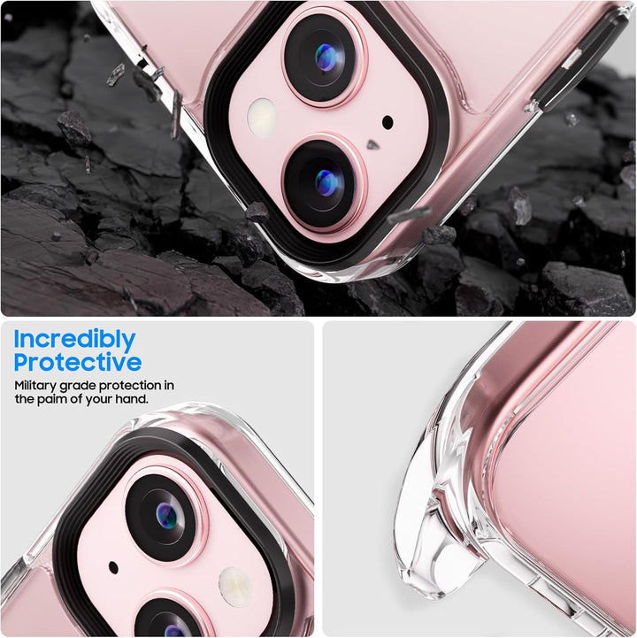 UYMO Handykette Hülle mit Band Für iPhone 15 6.1" -| mit 2 Stück Schutzfolie |, Necklace Transparent