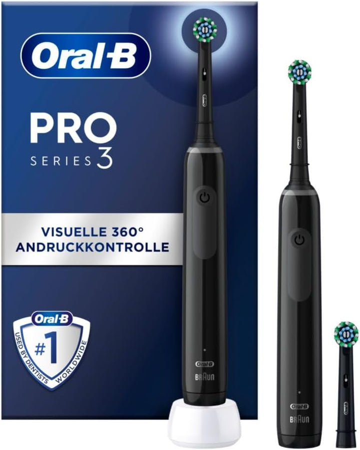 Oral-B Pro 3 3900 Elektrische Zahnbürste/Electric Toothbrush, Doppelpack & 3 Aufsteckbürsten, mit 3