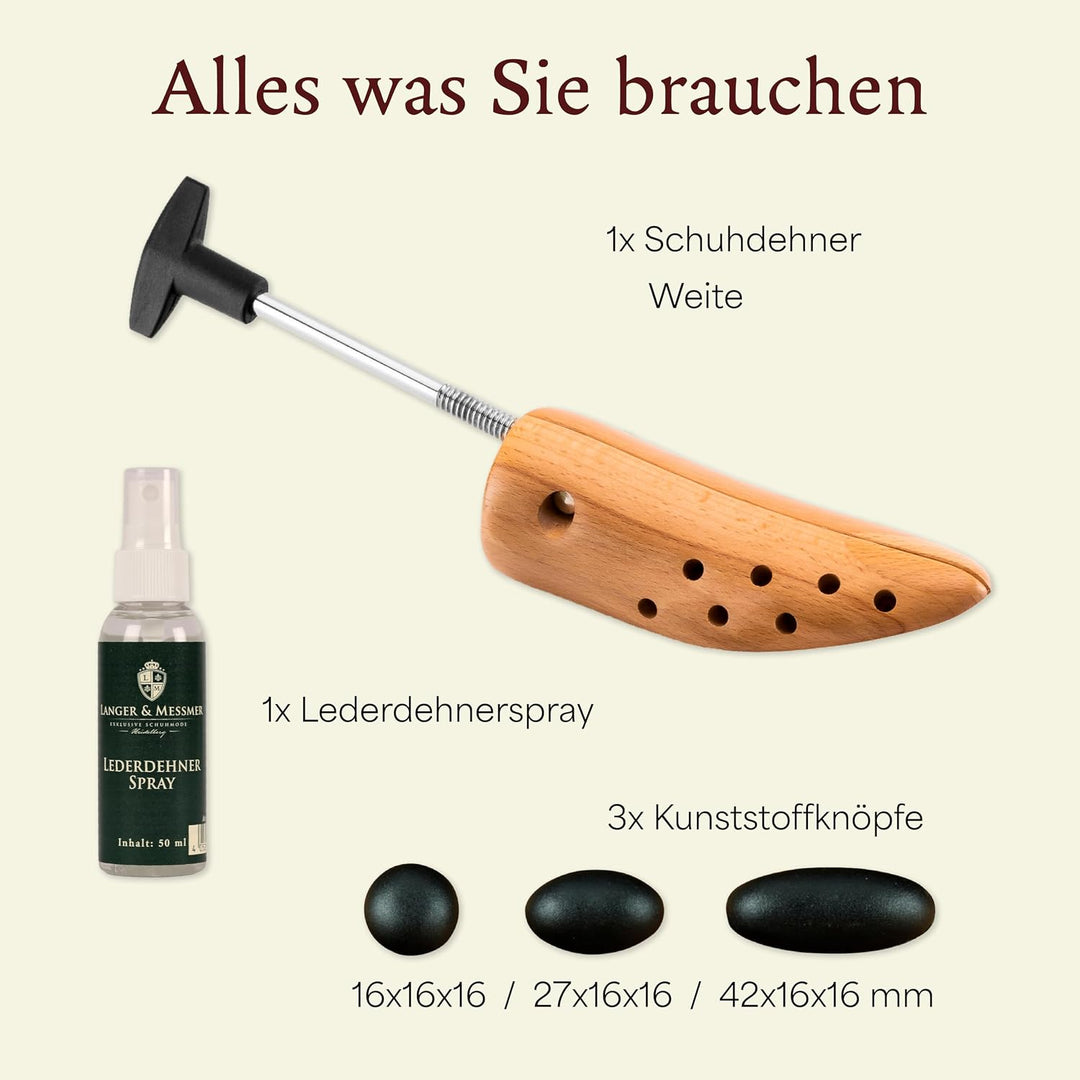 Langer &amp; Messmer Schuhdehner für Herren gegen drückende Schuhe oder Stiefel - gefertigt aus massivem