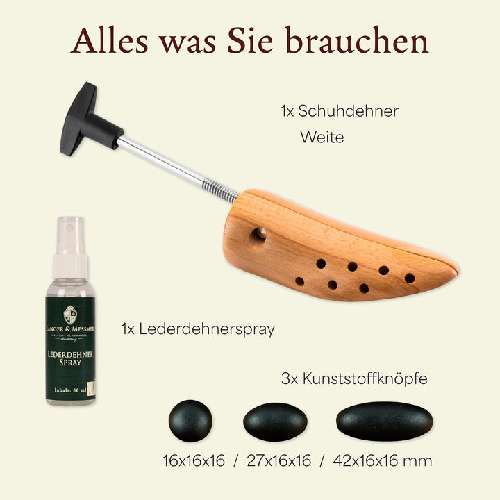 Langer &amp; Messmer Schuhdehner für Herren gegen drückende Schuhe oder Stiefel - gefertigt aus massivem