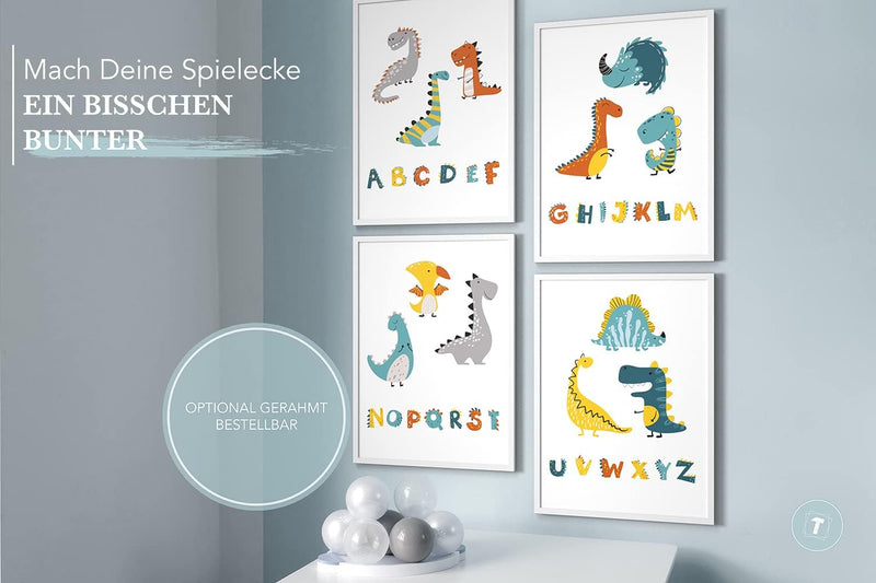 Papierschmiede® Kinderposter 4er Set, 40x60 cm Wanddeko, Geschenk für Jungen Kinderzimmer Babyzimmer