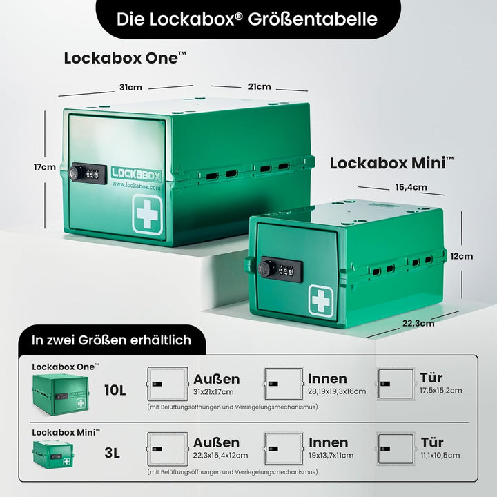 Lockabox One™ | Kompakte Abschliessbare Box aus Polycarbonat mit Zahlenschloss für mehr Sicherheit z