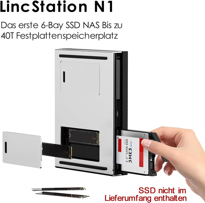 LincStation N1 6 Bay NAS Network Attached Storage Unterstützung 6x8TB SSD NAS Speicher Netzwerkspeic