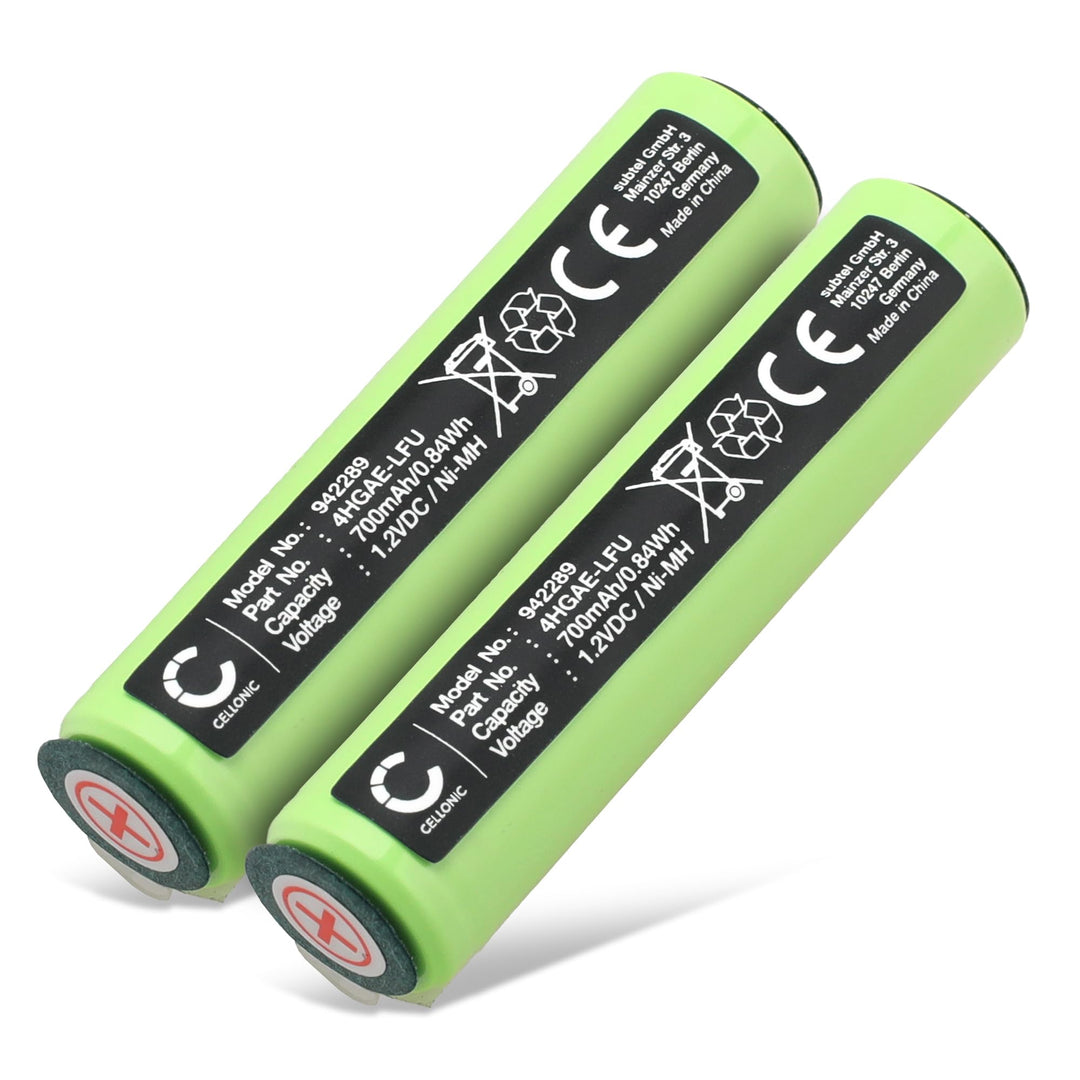 CELLONIC 2X Akku kompatibel mit Braun BT3020, BT3021 Type 5516, 4HGAE-LFU 2x Akku 700mAh, 2x Akku 70