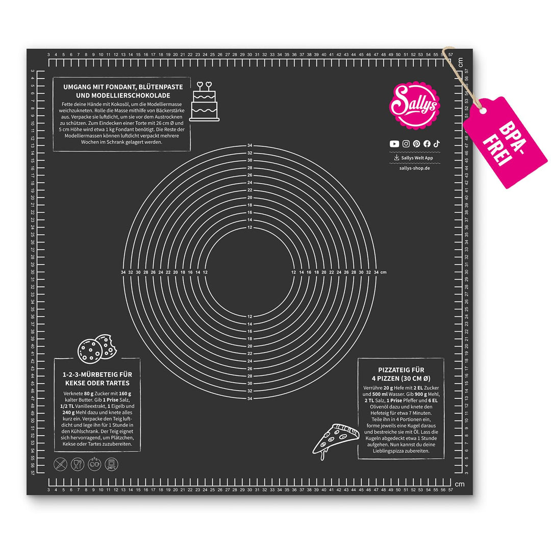 Sallys Silikon Backmatte/Gewebematte - Silikon - verschiede Grössen (60x60) BPA frei- einfach, umwel