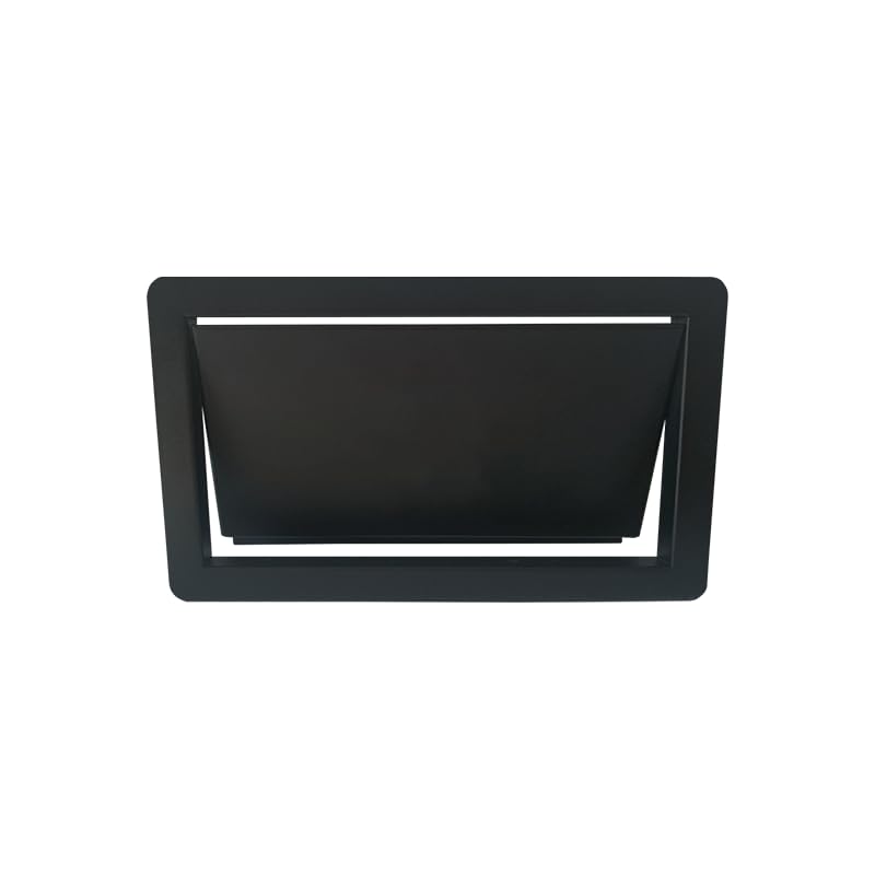 Müllklappe aus pulverbeschichtetem Stahl 350 × 200 mm zum Einbau | Schwarz | Ideal für Cafés, Restau