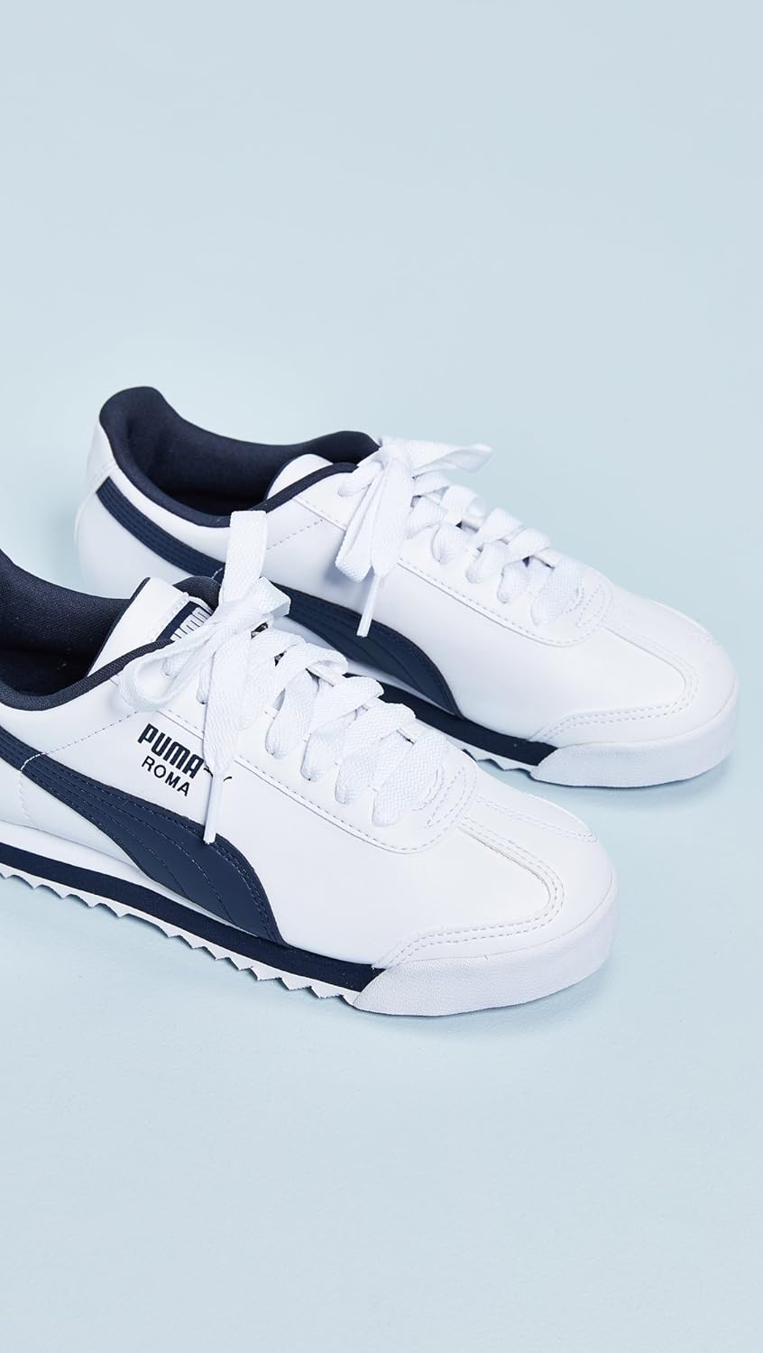 PUMA Damen Roma Basic Turnschuh 36 EU Weiss New Navy, 36 EU Weiss New Navy