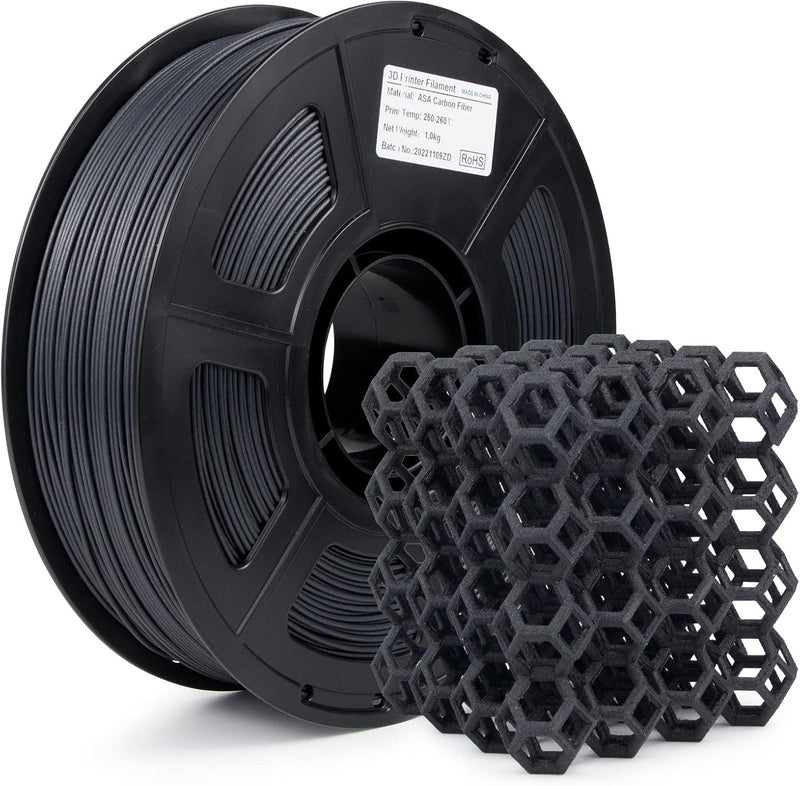 IEMAI ASA Kohlefaser Filament 1,75 mm, 3D Drucker Filament ASA, Carbon Fiber Filament 1.75 ASA Gefül