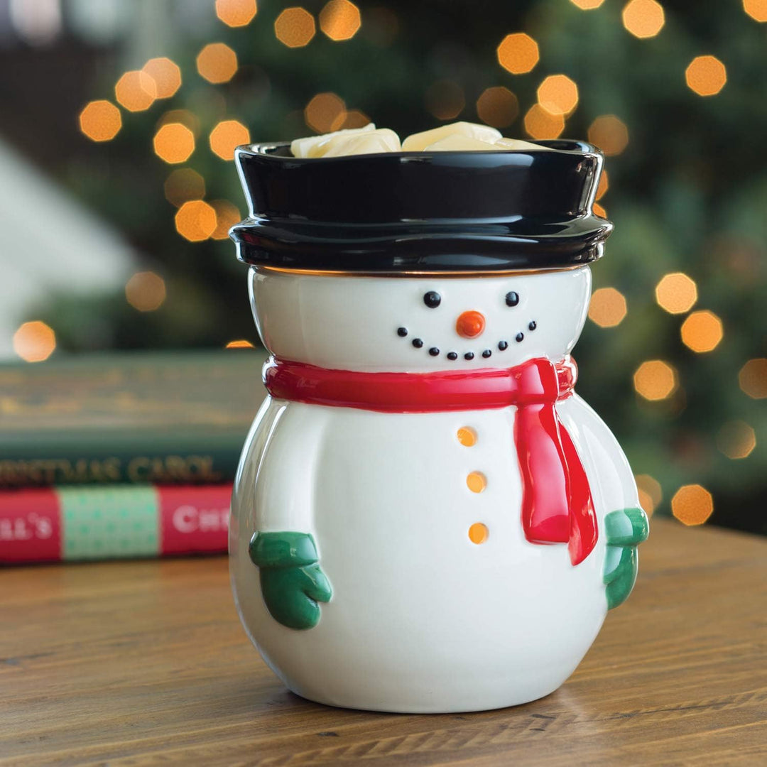 Candle Warmers Duftlampe Frosty Illumination rot/weiss elektrisch Frosty Winter Schneemann, Frosty W