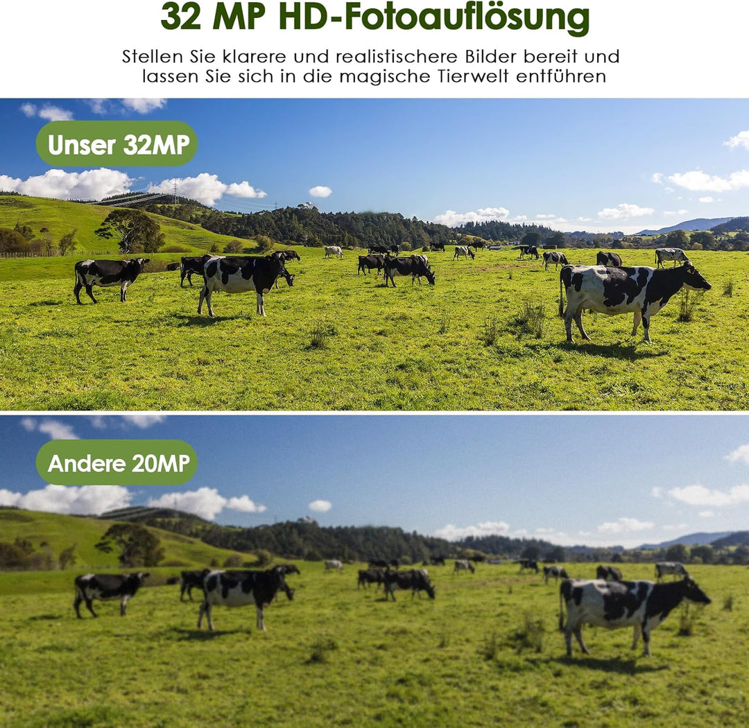 MAXDONE Wildkamera mit Bewegungsmelder Nachtsicht - WLAN mit Handyübertragung App 32MP 1440P Nachtsi