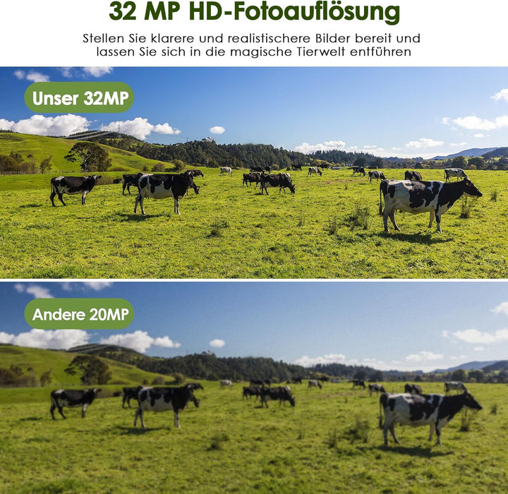MAXDONE Wildkamera mit Bewegungsmelder Nachtsicht - WLAN mit Handyübertragung App 32MP 1440P Nachtsi