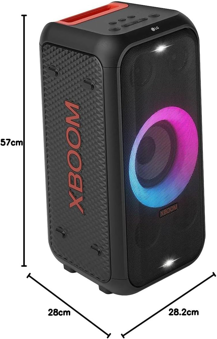 LG XBOOM XL5S, rollbares 2-Wege-Soundsystem (Karaoke- & DJ-Funktionen, Beleuchtung), Schwarz [Modell
