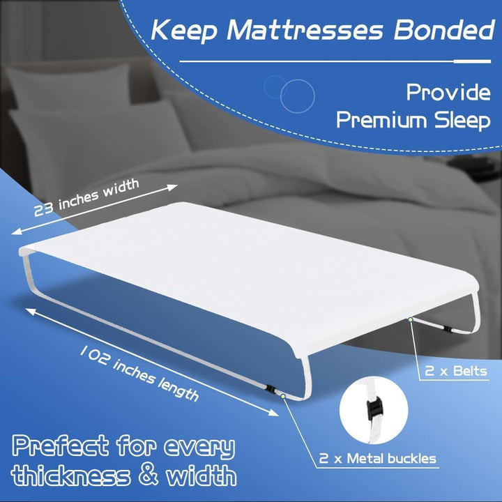 DUJUIKE Doppelbett-Zu-Kingsize-Bett-Konverter, 2-In-1-BettbrüCke, Verstellbarer Elastischer Matratze