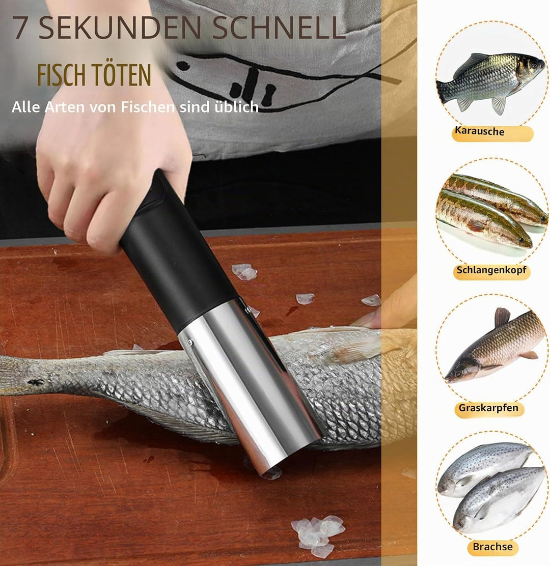 Elektrischer Fischschuppen Edelstahl Fischschupper mit USB Wiederaufladbare&amp;Schutz Abdeckung, Profi