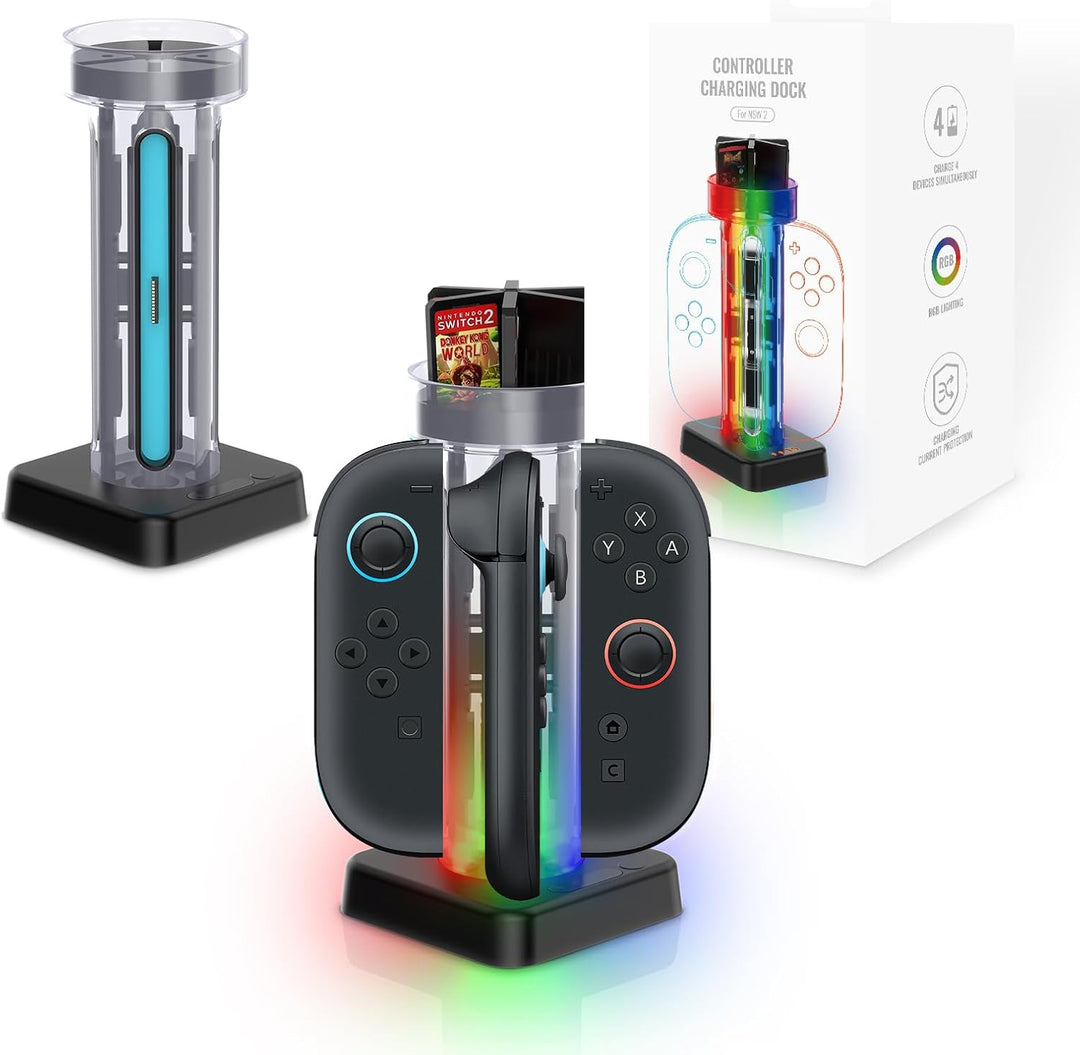 Controller-Ladestation Kompatibel mit NS Switch 2, Joy Con Ladestation mit LED-Display-Laterne, Lade