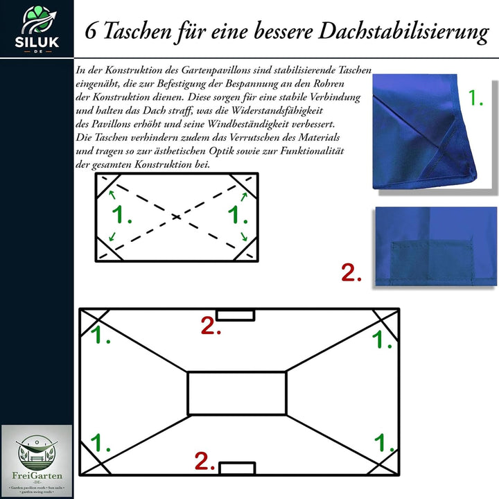freigarten.de Ersatzdach für Pavillon Grill 2.4[m] x 1.5[m] Meter Sand Antik Pavillon Wasserdicht Ma