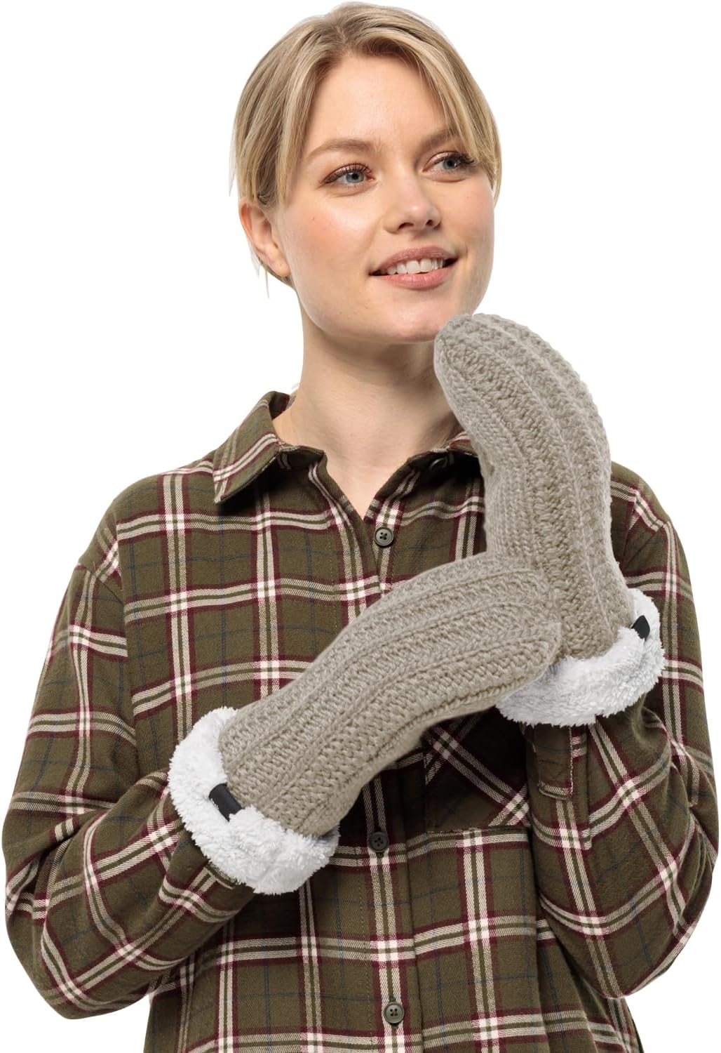 Jack Wolfskin Damen Highloft Knit Mitten W Handschuh S dusty grey, S dusty grey