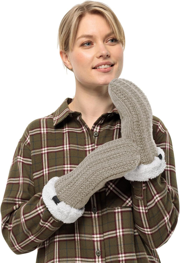 Jack Wolfskin Damen Highloft Knit Mitten W Handschuh S dusty grey, S dusty grey