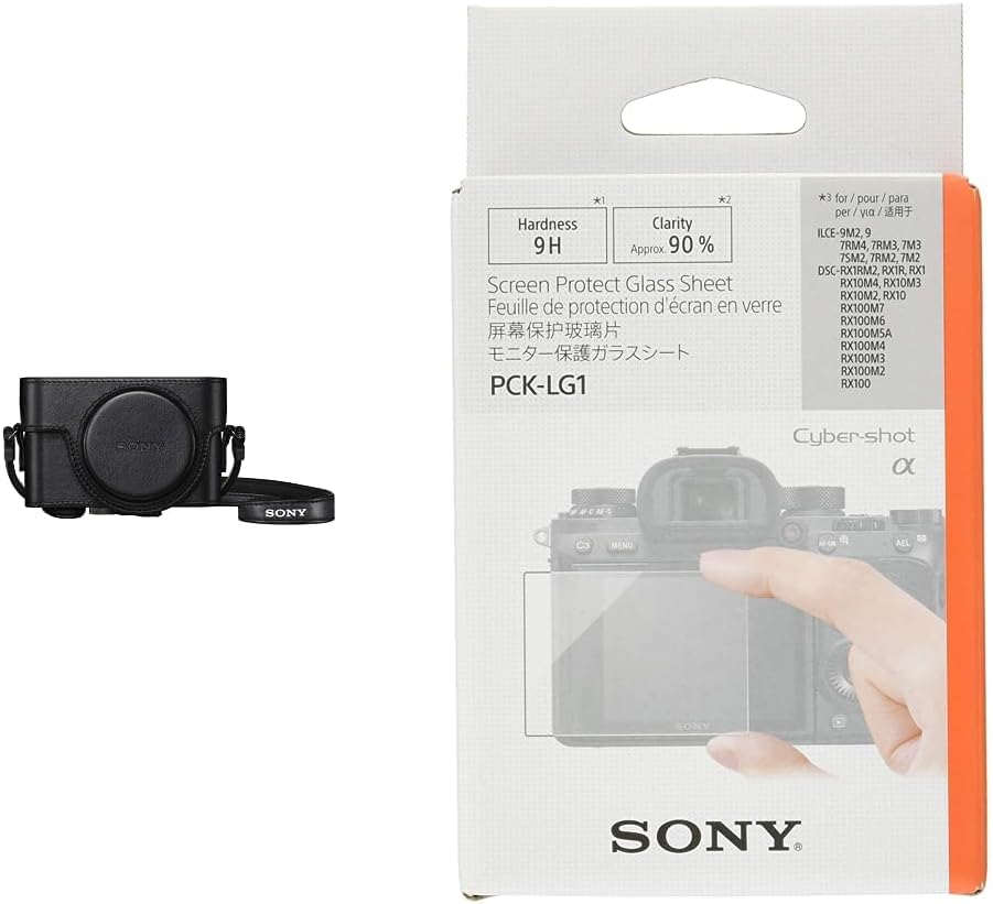 Sony LCJ-RXK Schutzhülle für Kameras der RX100-Serie & PCK-LG1 (Schutzglas für LC-Display A9) Bundle