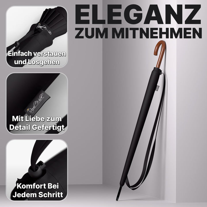 Royal Walk Regenschirm Gross Sturmfest Golf Schirm XXL Stabiler Stockschirm | Grosser Regenschirm fü