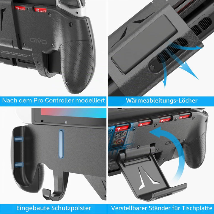 OIVO Switch OLED Grip mit verstellbarem Switch Ständer für Nintendo Switch/Switch OLED Modell, ergon