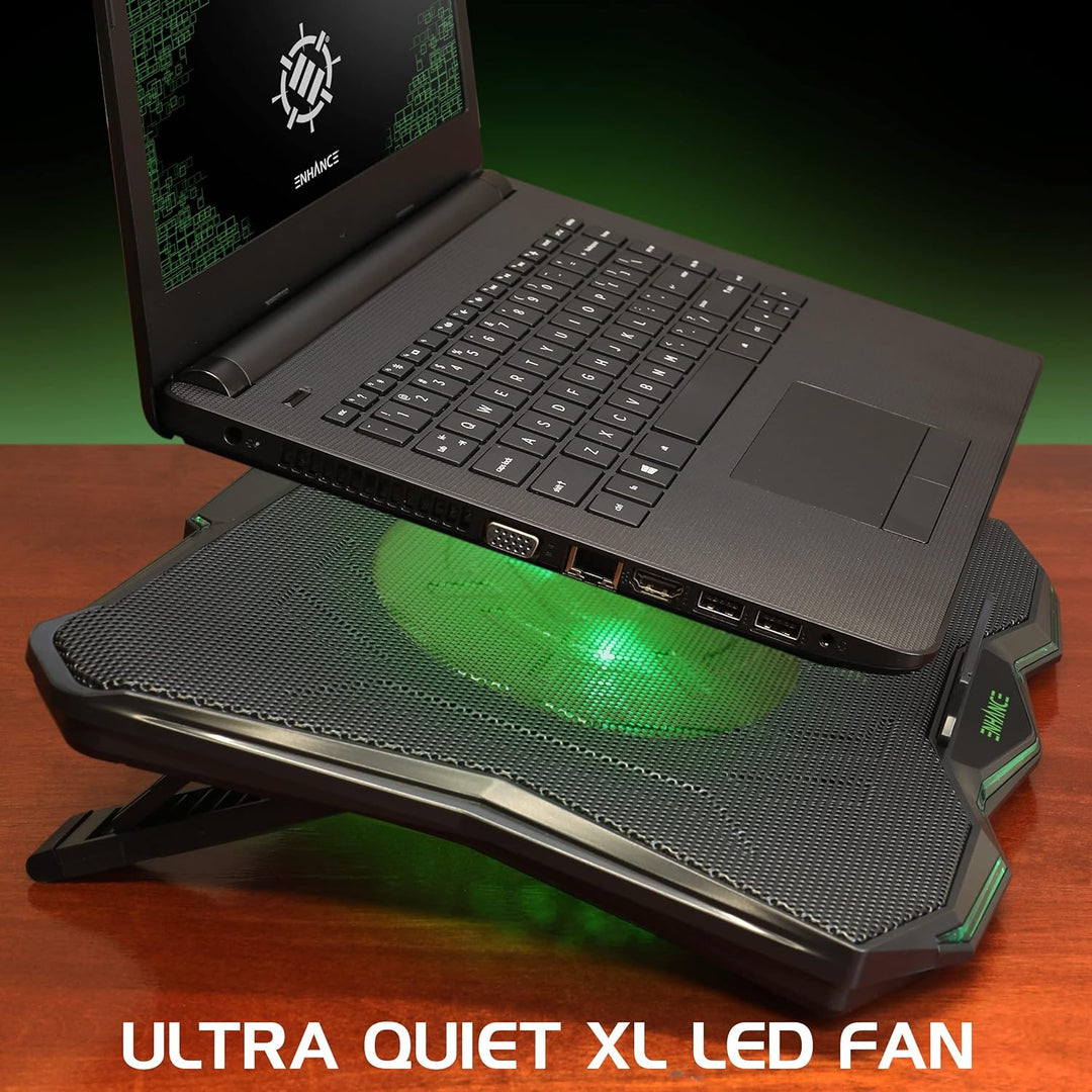 ENHANCE Gaming Laptop Kühlständer - Laptop Kühler mit 7 verstellbaren Höheneinstellungen & Dual USB