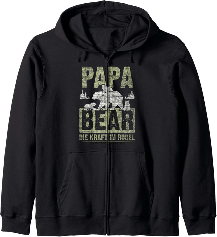 Papa Bear, 3 Bären-Welpen, Papa 3 Kinder, Vatertag, Bär Kapuzenjacke