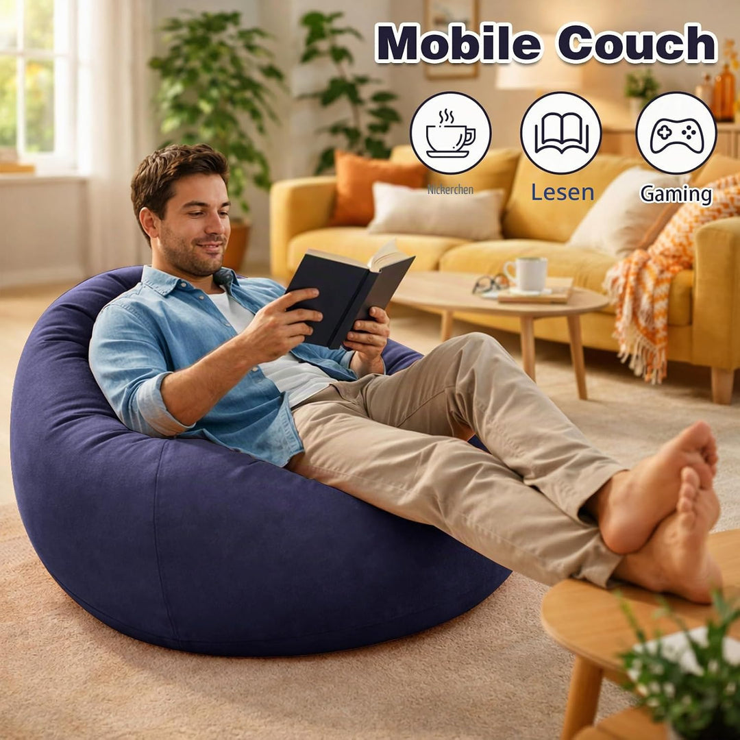 Aufblasbarer Sitzsack - 103x60cm Aufblasbares Sofa, Aufblasbarer Outdoor|Indoor-Sessel, Wohnzimmer L