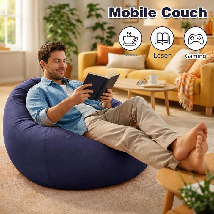 Aufblasbarer Sitzsack - 103x60cm Aufblasbares Sofa, Aufblasbarer Outdoor|Indoor-Sessel, Wohnzimmer L