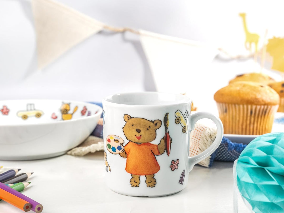 Creatable, 15027, Serie Teddy, Geschirrset 3 teilig Kinderservice Mehrfarbig, 24 x 20 x 26 cm