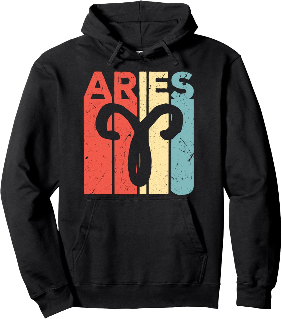 Aries Zodiac Star Sign Vintage Unisex Pullover Hoodie