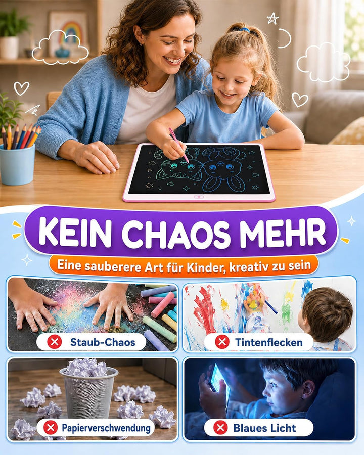 KOKODI Lcd Schreibtafel Kinder für Spielzeug ab 3 jahre, 16 Zoll Heller Bunten Maltafel Zaubertafel