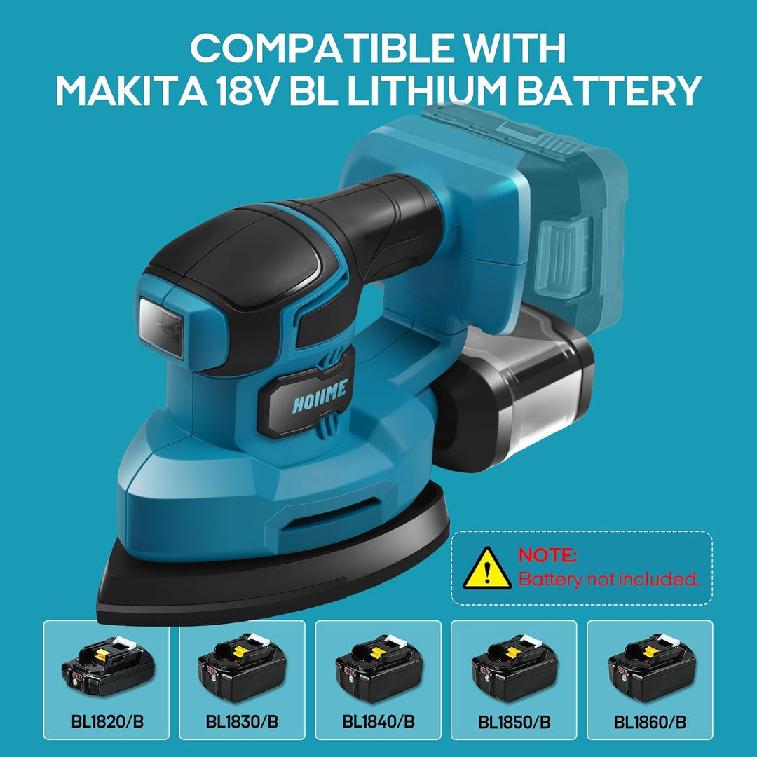 Akku-Multischleifer für MAKI-TA, 5-in-1: Exzenter-, Fein-, Detail-, Konturen-, und Fingerschleifer,
