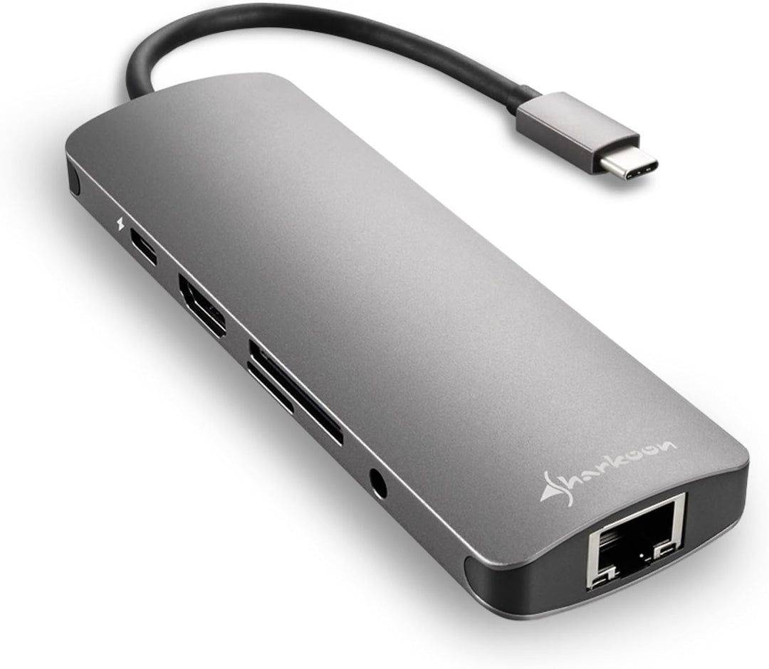 Sharkoon USB 3.0 Type C Combo Adapter Dark Grey, Dark Grey
