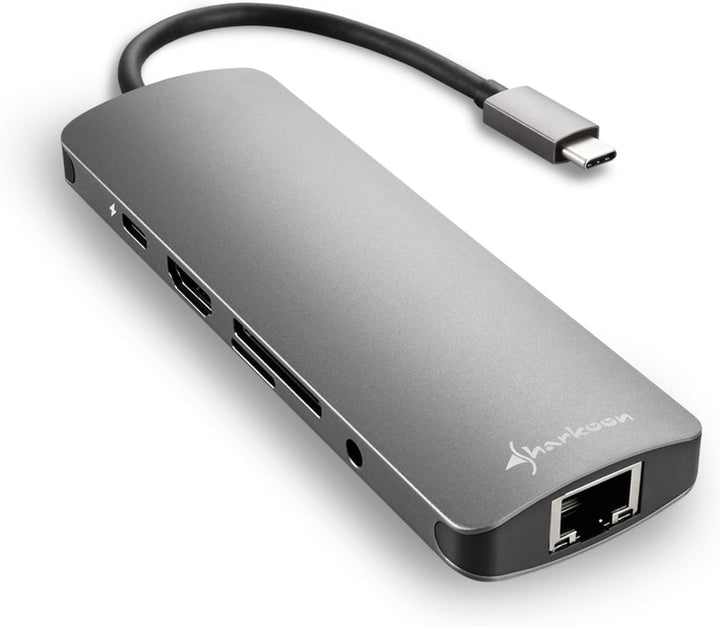 Sharkoon USB 3.0 Type C Combo Adapter Dark Grey, Dark Grey