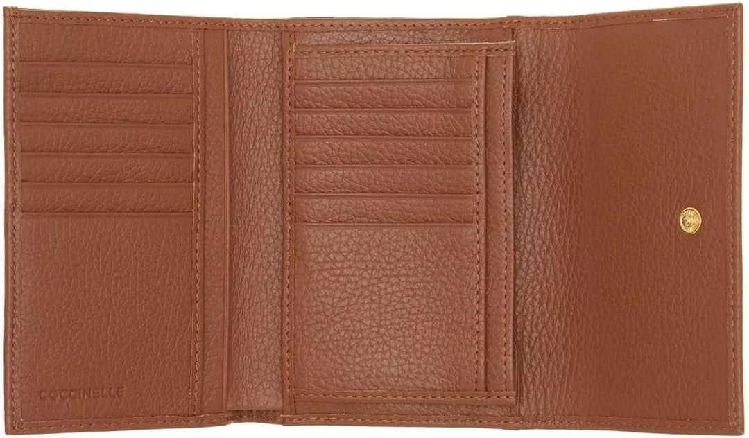 COCCINELLE Metallic Soft Wallet Grainy Leather Brule