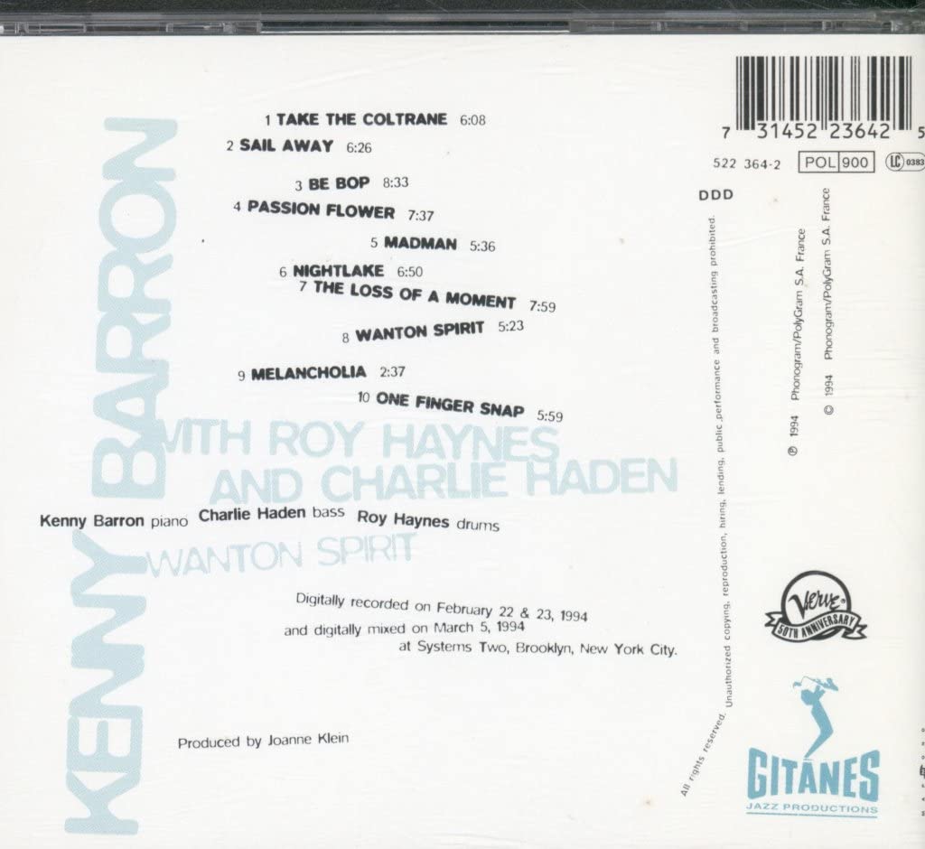 Wanton Spirit, Audio-CD