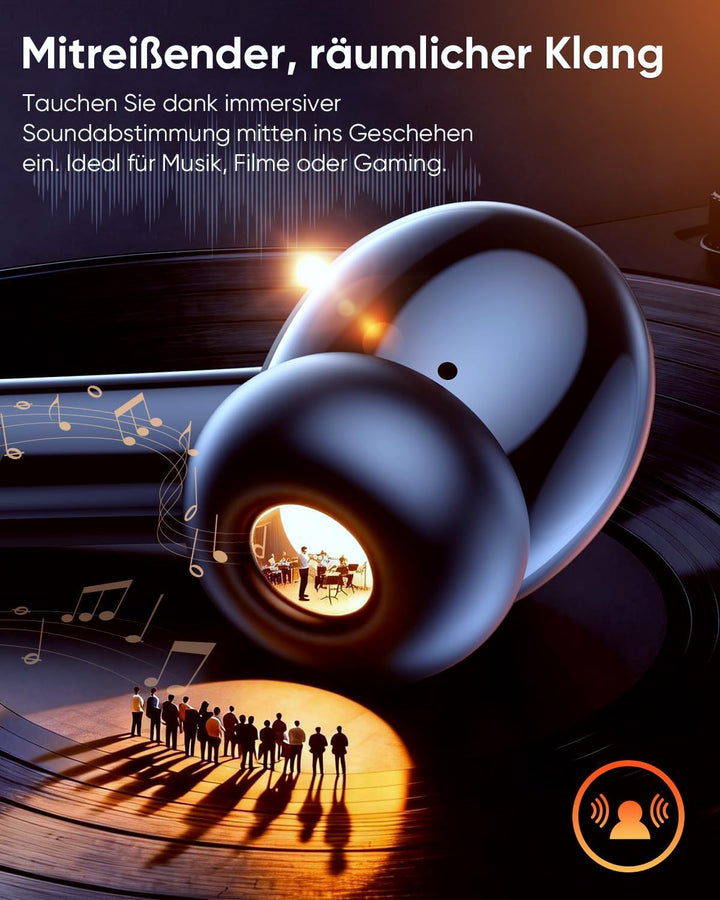 ZIUTY Bluetooth 5.3 Kopfhörer Kabellos, In Ear Bluetooth Kopfhörer mit 4 ENC Mikrofonen, 48 Std Spie