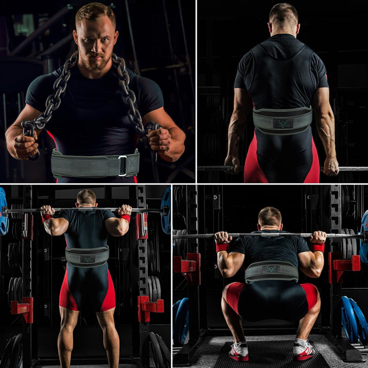 Gewichthebergürtel, Doppelkraft, gepolstert, 5,5 Neopren, für Rücken, Fitnessstudio, Bodybuilding, K