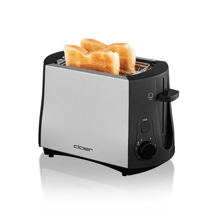 Cloer 3410 Toaster / 825 W / für 2 Toastscheiben / integrierter Brötchenaufsatz / Nachhebevorrichtun