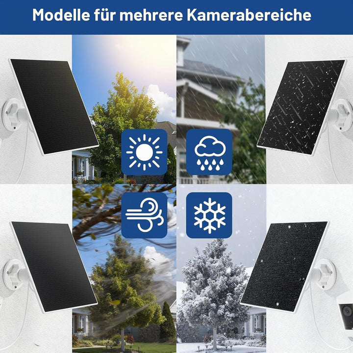 Solarpanel für Ring Kamera, 3W Solarpanel Build-in 4000mAh Akku kompatibel mit Ring Spotlight Cam/Pr