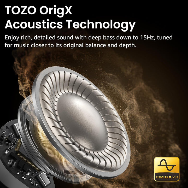 TOZO NC9 Bluetooth Kopfhörer In Ear mit Hybrid ANC (45dB), 6 Mikrofone ENC für Homeoffice & Pendeln,