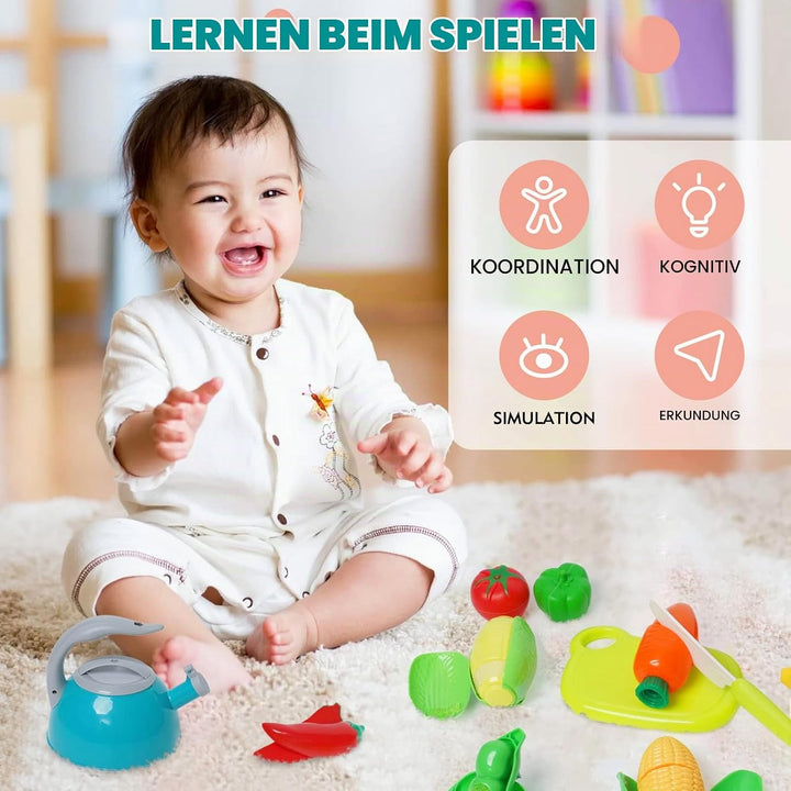 Kinderküche Zubehör 61 Stücke Küchen Spielzeug fur Kinder Kochset Küch Spielzeug Kochgeschirr-Set mi