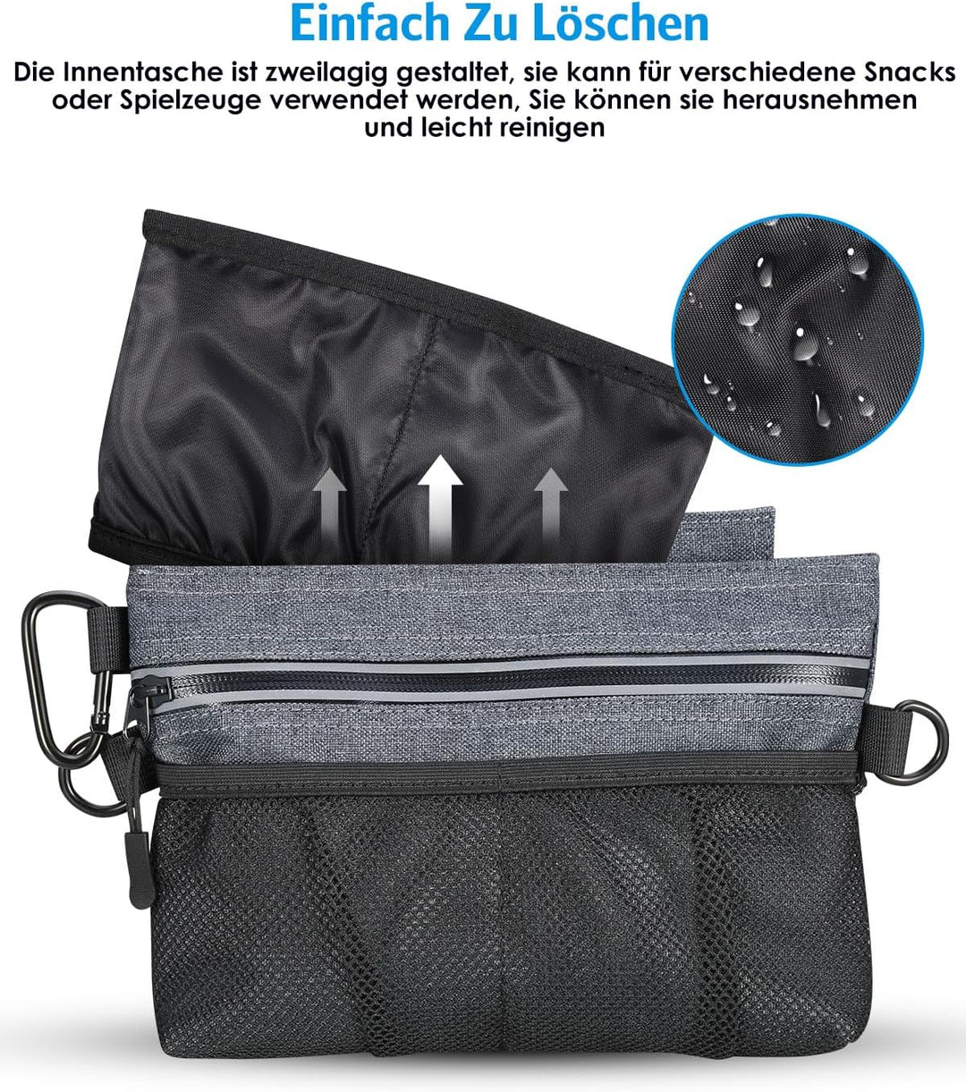 Brifit Leckerlitasche für Hunde mit Einhand-Magnet-Verschluss, Viel Stauraum für das Gassigehen & Hu