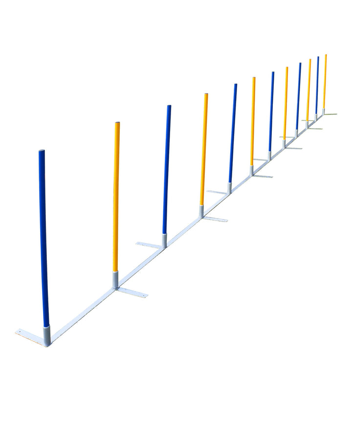 Agility-Slalom – Slalom für Turnier & Agility-Training – mit 12 Stangen & und Basis aus Metall – sta