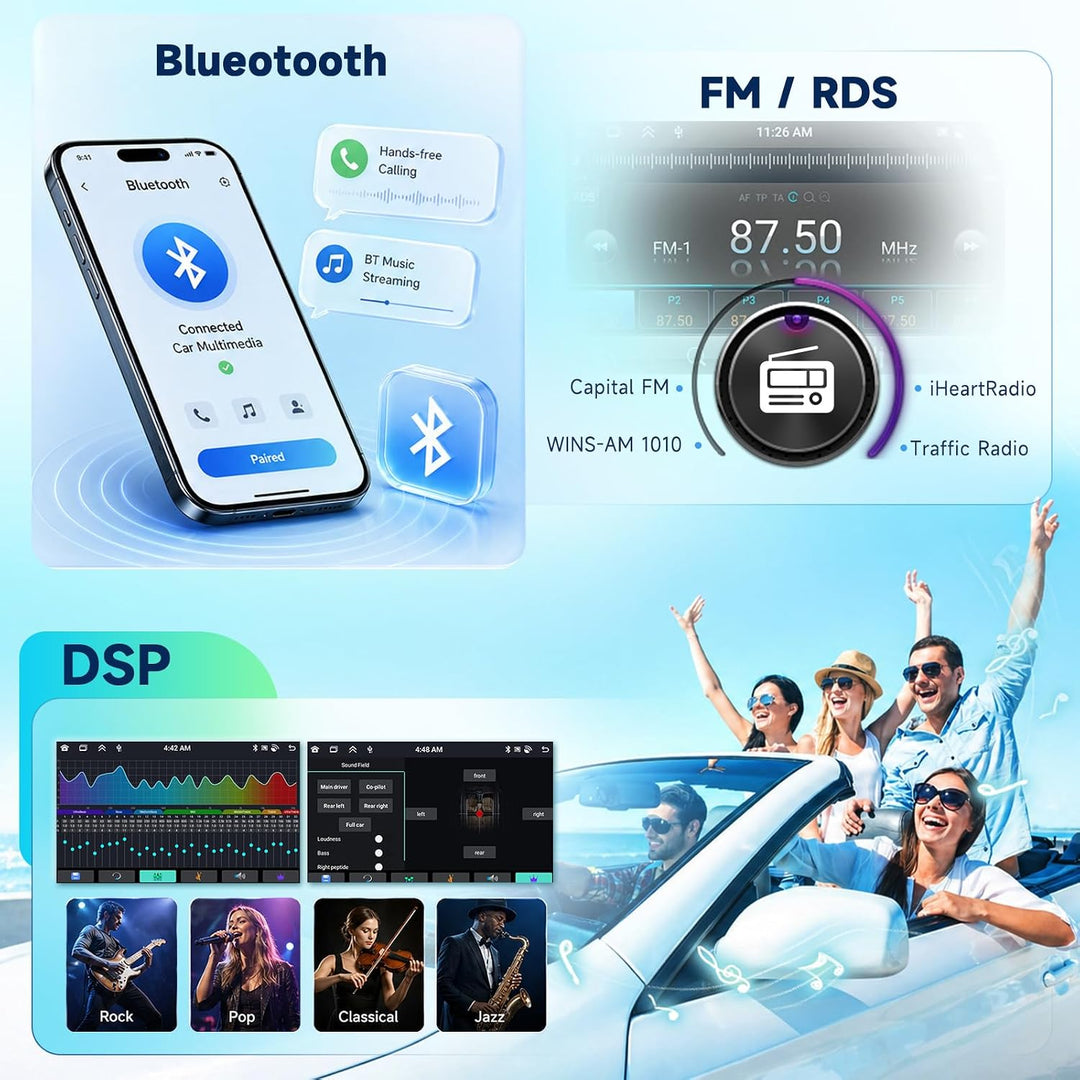 Hodozzy 8 Core 4G+64G Autoradio für Toyota Yaris 2005-2011 Wireless Carplay | Wireless Android Auto,