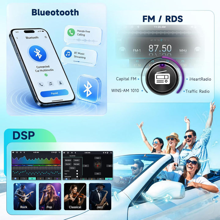 Hodozzy 8 Core 4G+64G Autoradio für Toyota Yaris 2005-2011 Wireless Carplay | Wireless Android Auto,