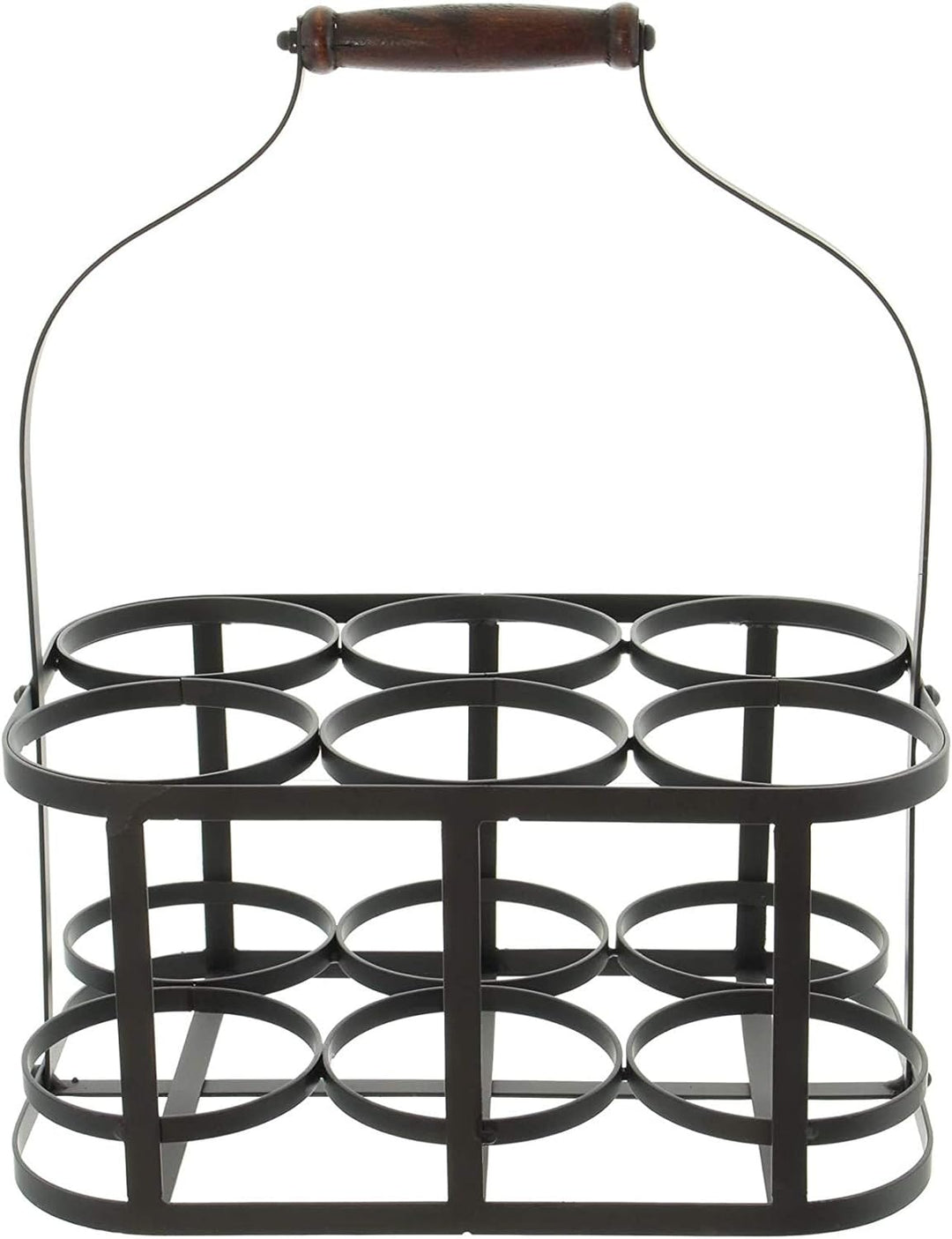 Dekoleidenschaft Metall Flaschenkorb für 6 Flaschen im Antik Design, Bierträger, Flaschenträger