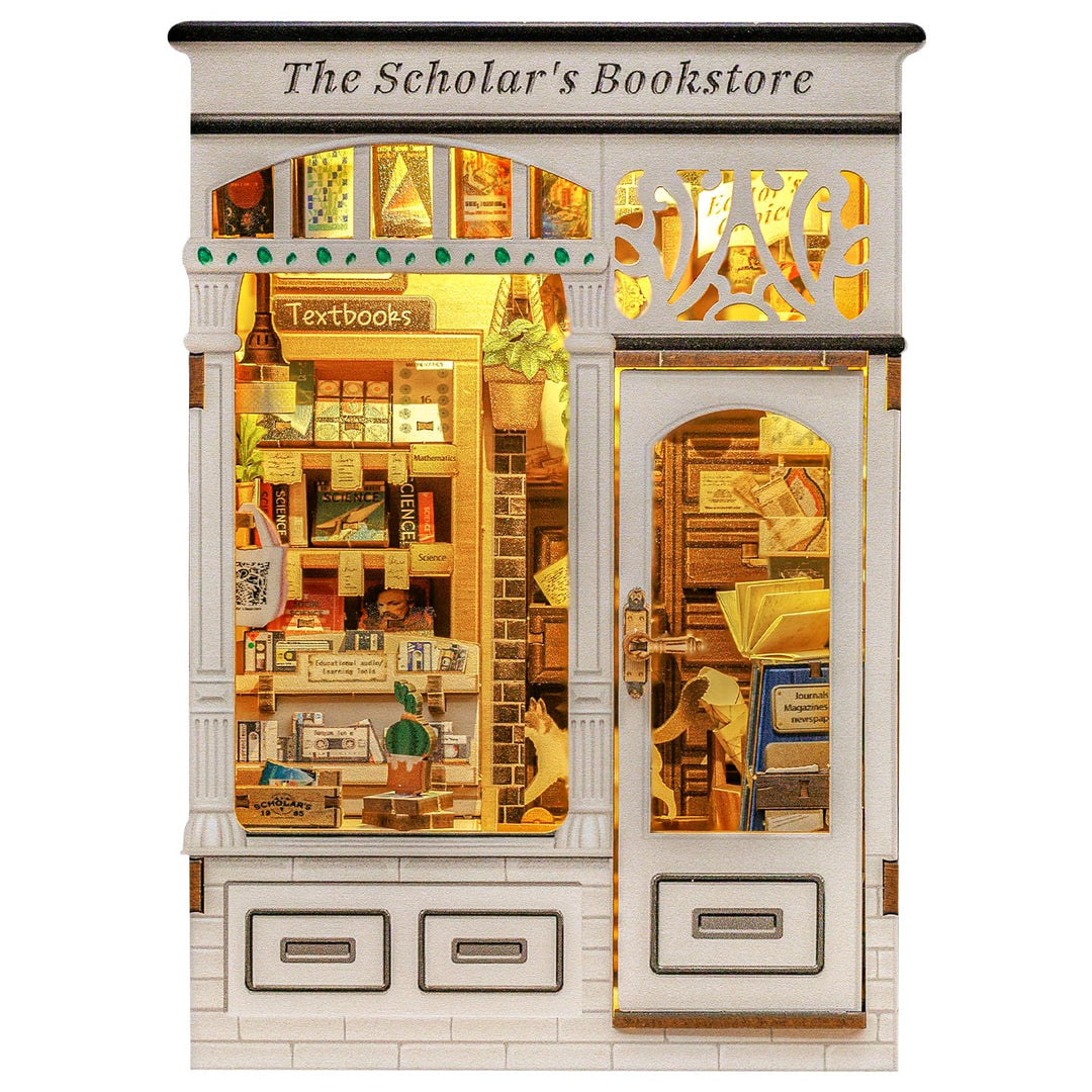 CUTEBEE Book Nook Kits for Adults - DIY Puppenhaus Miniatur mit LED-Licht, Elegantes Verzziertes Hol