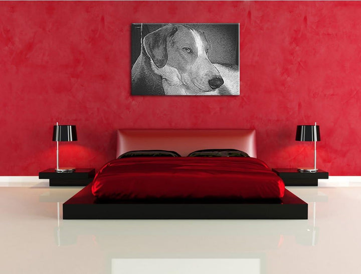 Jack Russel Terrier ruht sich aus Deluxe Format: 100x70 cm auf Leinwand, XXL riesige Bilder fertig g